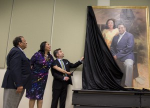 Andrew and Carolyn Young Double portrait unveiling