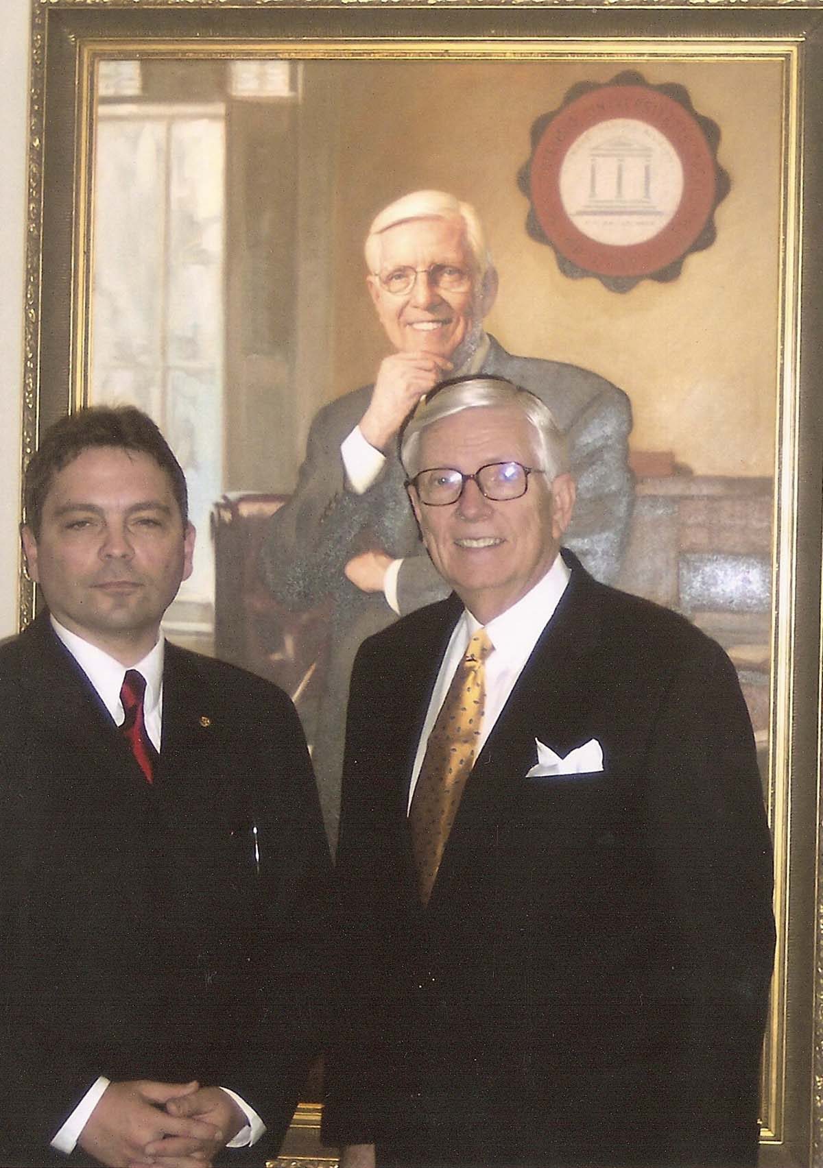 Rossin with President Kirby Godsey, Mercer University, Macon, Georgia