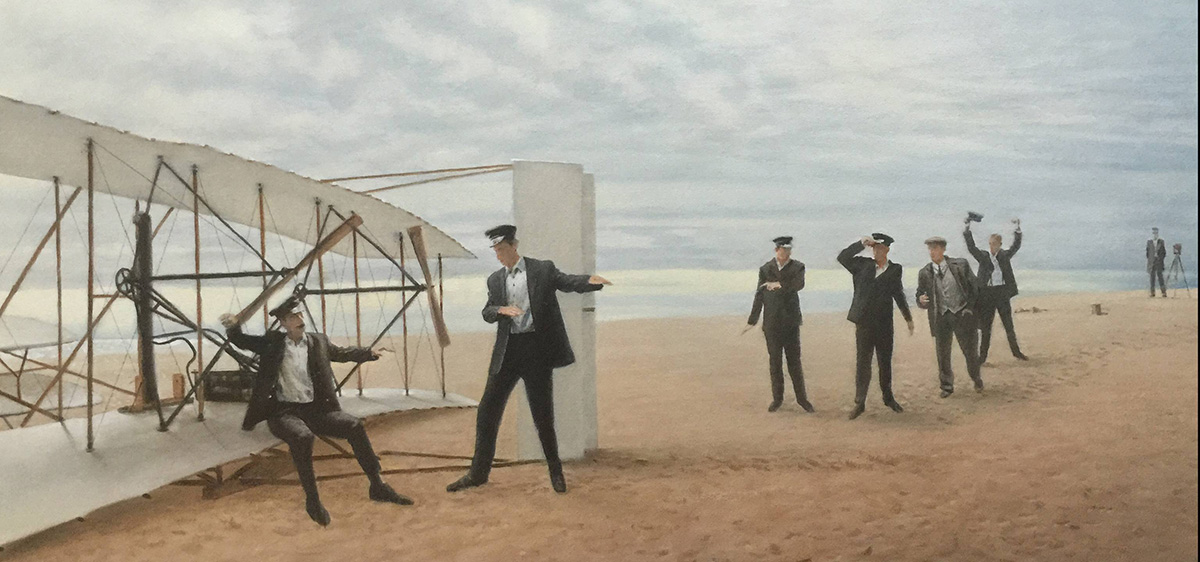 Wright Brothers, oil on canvas