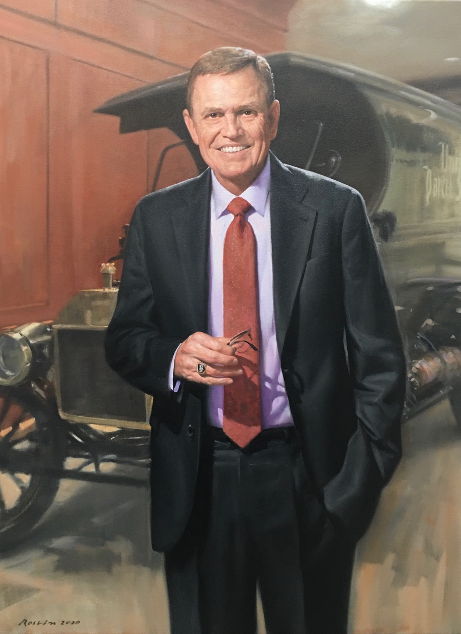 Ross Rossin Portrait Artist in Atlanta's Oil Painting of David Abney, CEO, UPS - Portraiture in USA