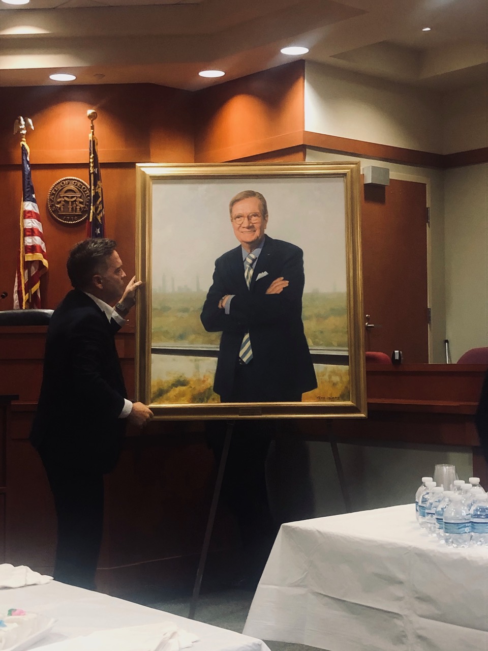 Ross Rossin Portrait Artist in Atlanta's Oil Painting of Judge Coursey - Portraiture in USA