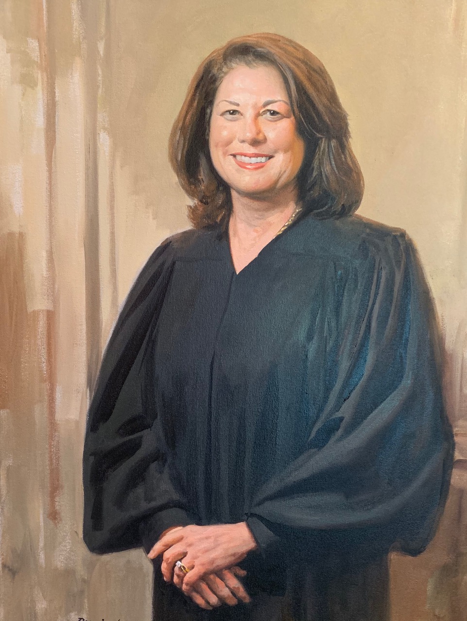 Ross Rossin Portrait Artist in Atlanta's Oil Painting of Judge Mary Staley Clark - Portraiture in USA