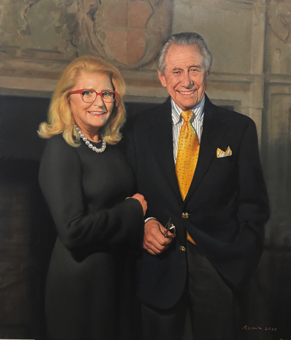 Ross Rossin Portrait Artist in Atlanta's Oil Painting of Mr and Mrs Anschutz, Portraiture, USA